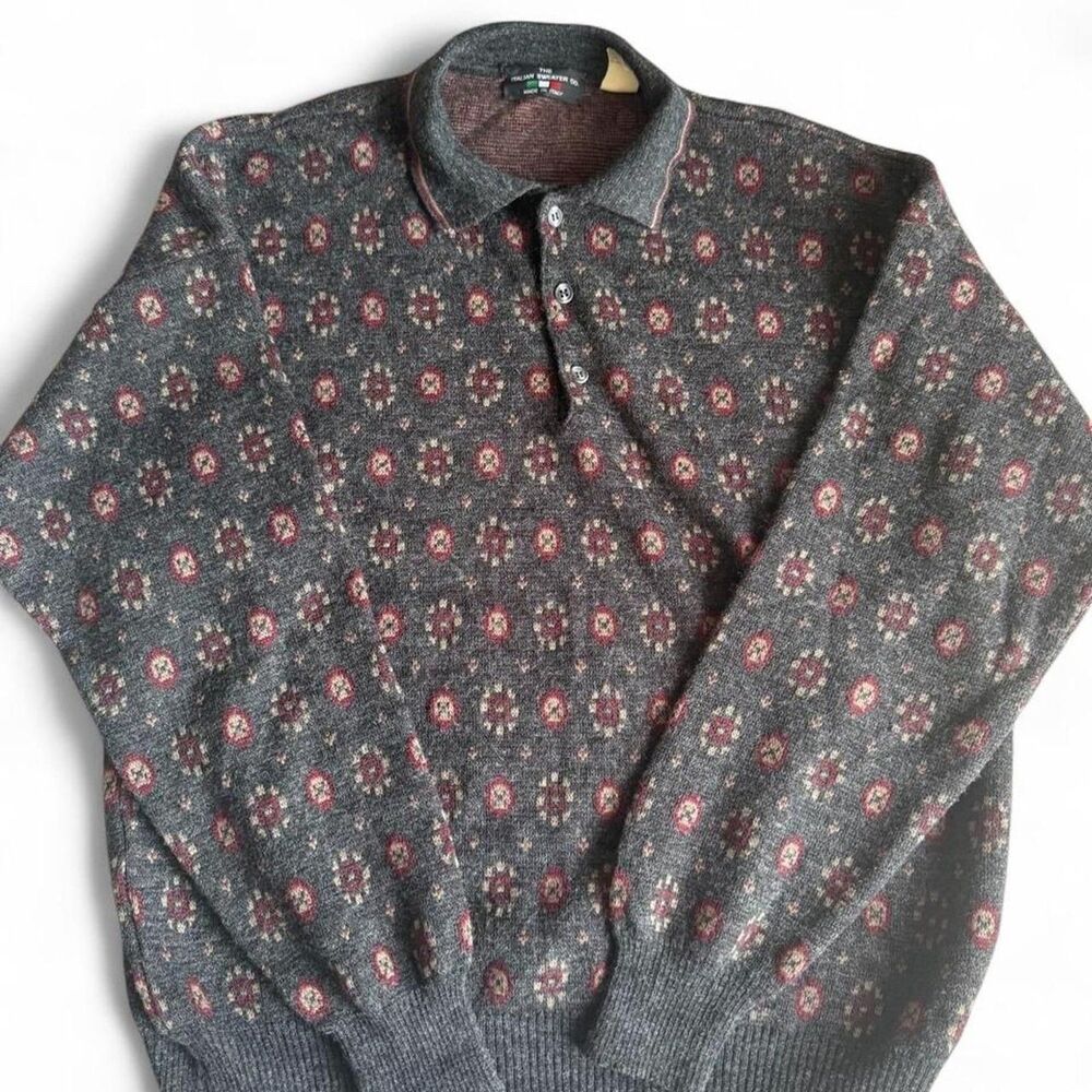 The Italian Sweater Co vintage short-sleeve knit polo sweater